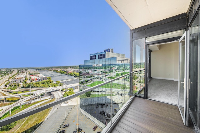 balcony featuring a city view