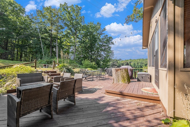 view of wooden deck