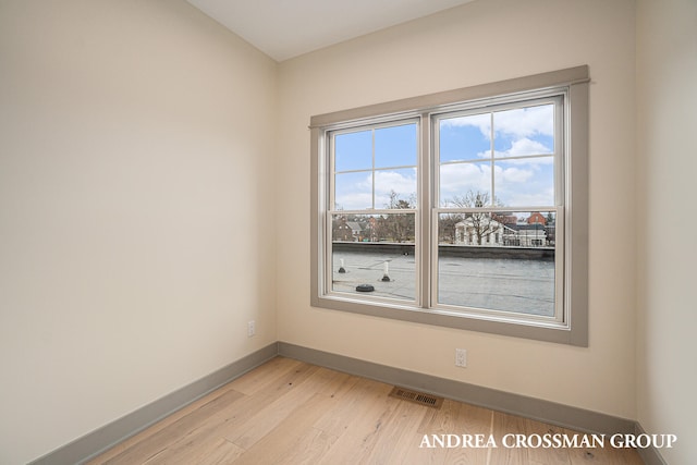 empty room featuring light wood-type flooring