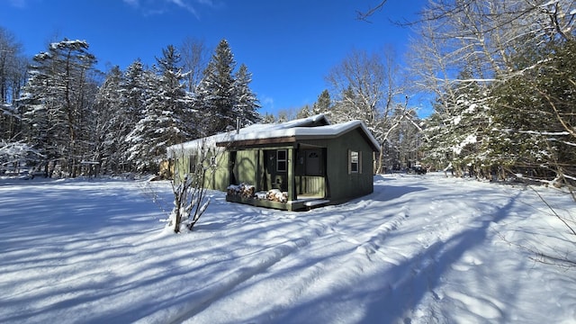 view of snowy exterior