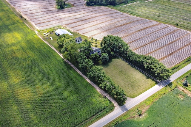 aerial view with a rural view