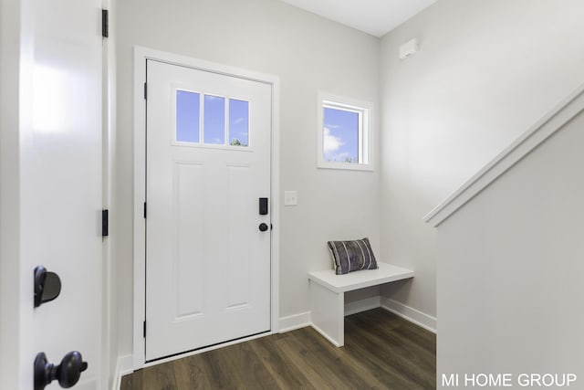 foyer featuring dark hardwood / wood-style flooring