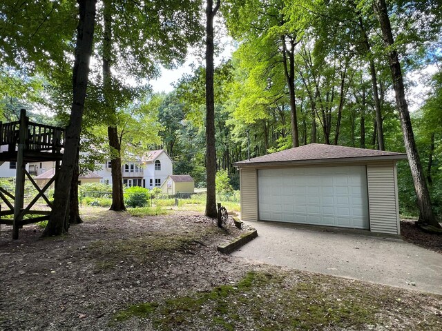 view of garage