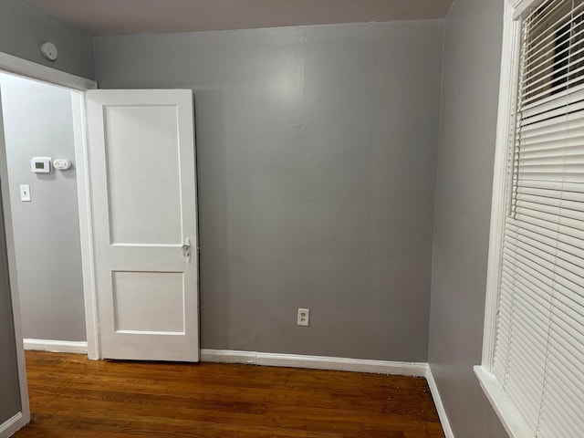 spare room with wood-type flooring