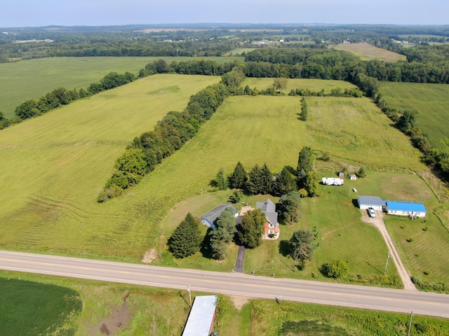 drone / aerial view featuring a rural view