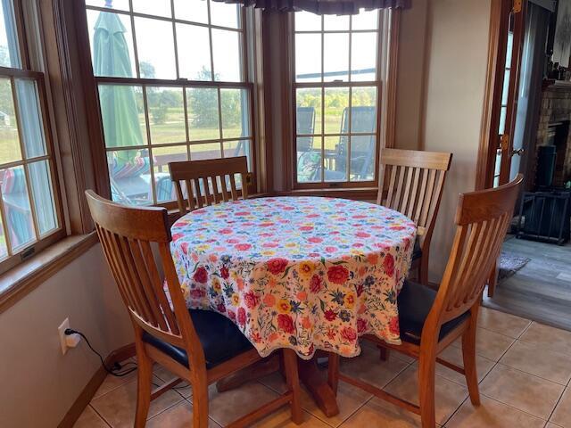 view of tiled dining room