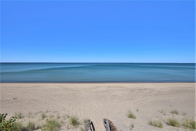 view of water feature featuring a view of the beach