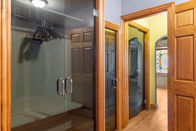 bathroom featuring hardwood / wood-style floors