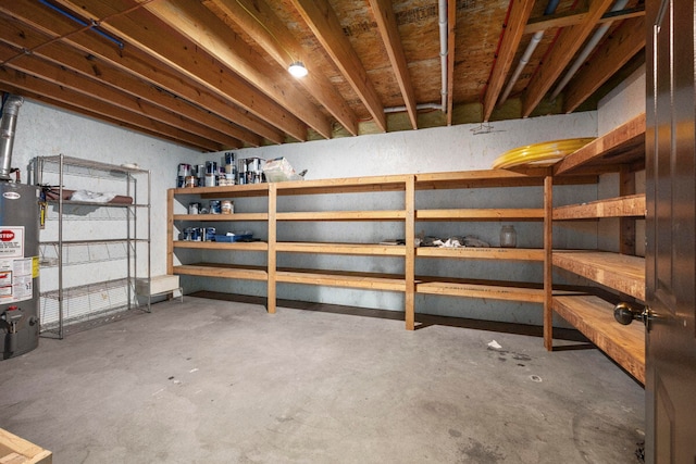 basement with gas water heater