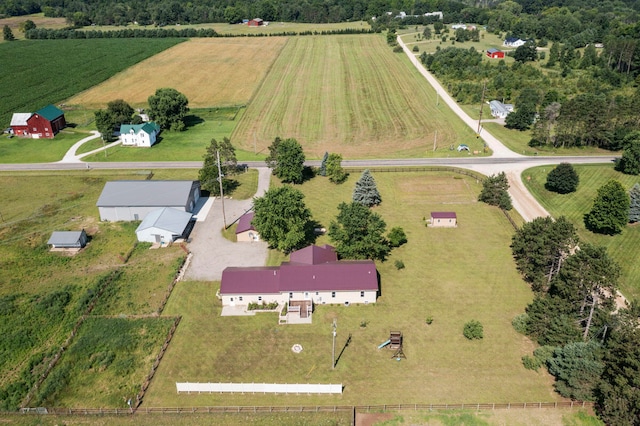 aerial view featuring a rural view