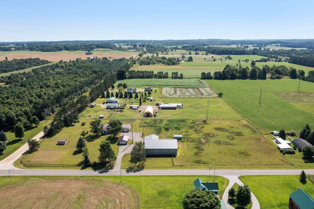 aerial view featuring a rural view