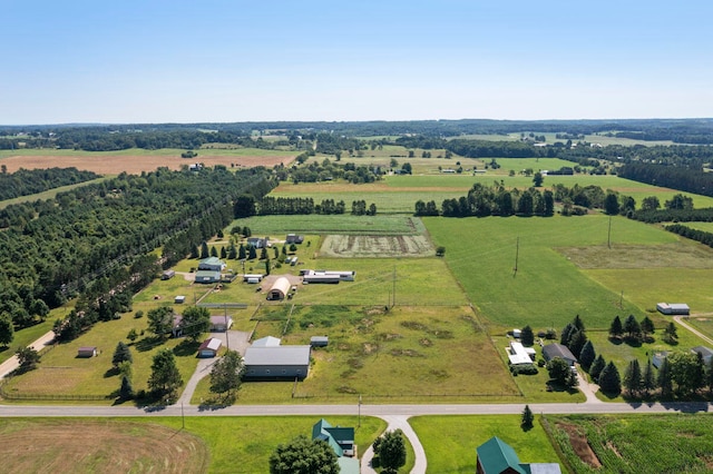 drone / aerial view with a rural view