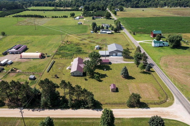 aerial view featuring a rural view