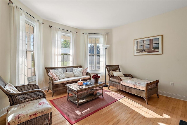 living room featuring light hardwood / wood-style floors