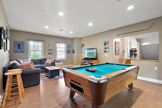 game room featuring billiards