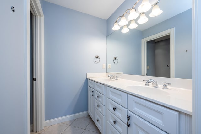 bathroom featuring vanity and tile patterned floors