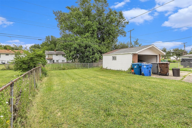 view of yard with a storage unit