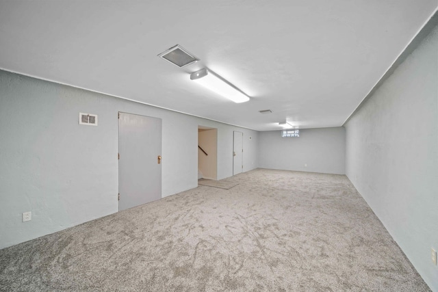 basement with carpet floors