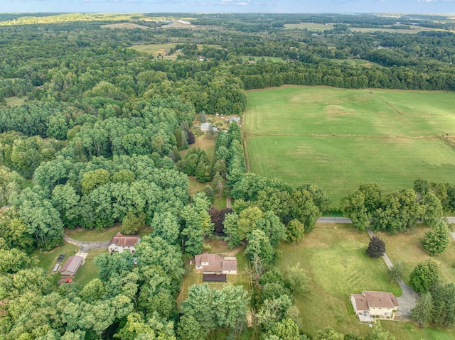 aerial view featuring a rural view