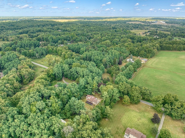 aerial view with a rural view