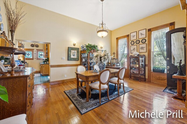 dining area featuring hardwood / wood-style floors