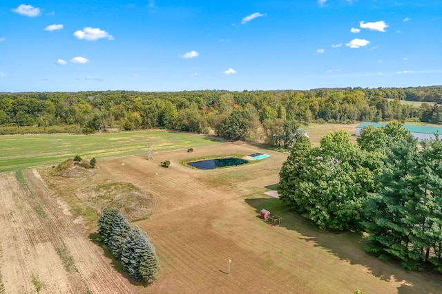 drone / aerial view featuring a rural view