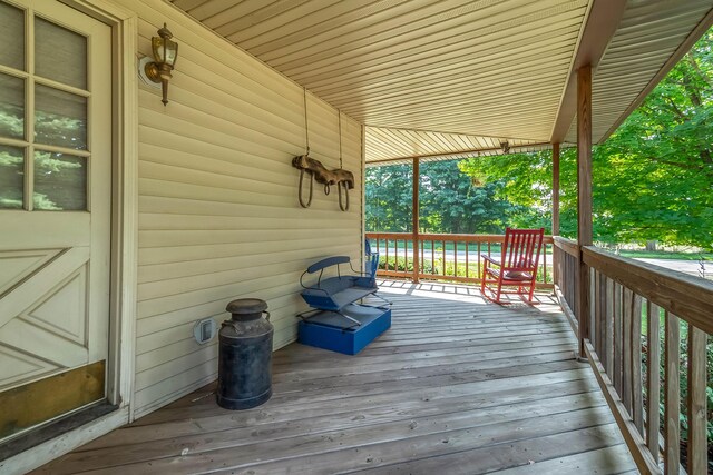 deck with a porch