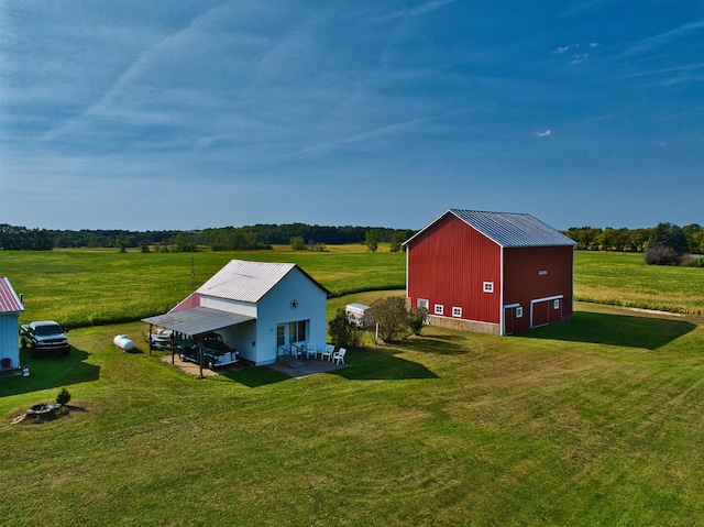 bird's eye view featuring a rural view