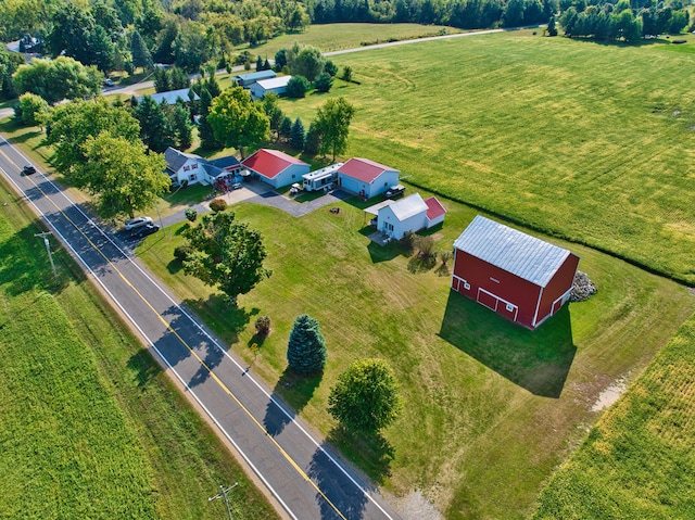 aerial view with a rural view