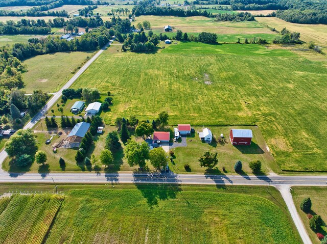 aerial view with a rural view