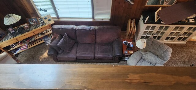 living room featuring carpet floors