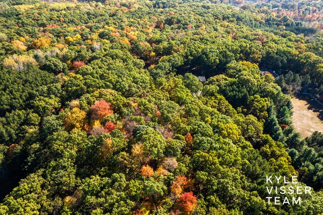 bird's eye view featuring a forest view