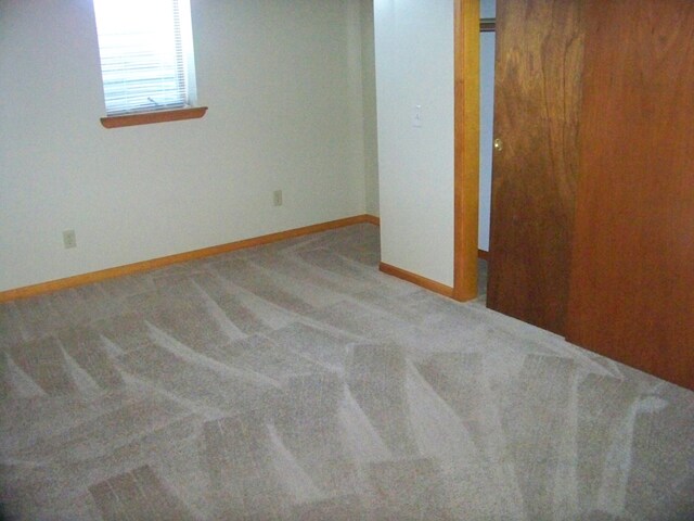 unfurnished bedroom featuring carpet floors and a closet