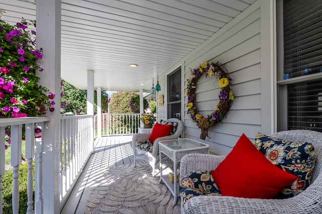 wooden deck with a porch