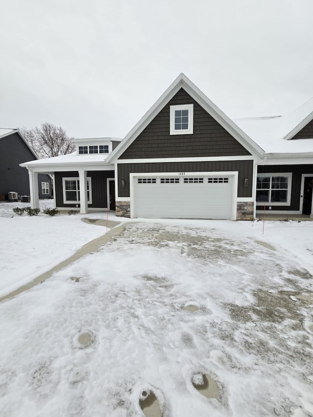 view of front of home with a garage