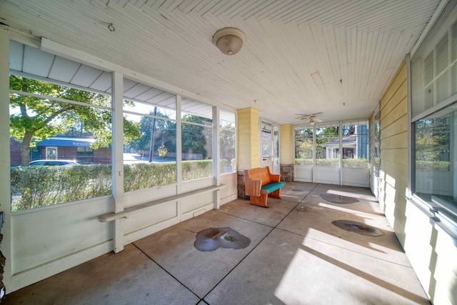 unfurnished sunroom with a healthy amount of sunlight