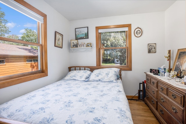 bedroom featuring light hardwood / wood-style floors