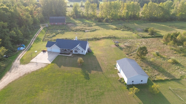 drone / aerial view featuring a rural view