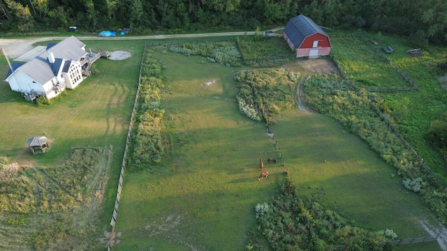 aerial view with a rural view