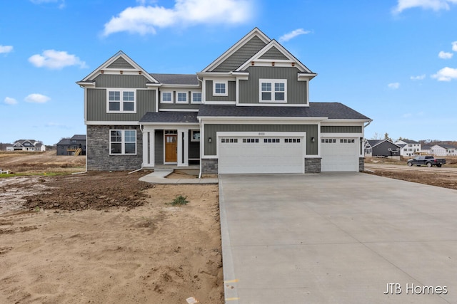 view of front of house with a garage