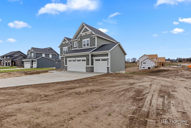 view of front facade with a garage