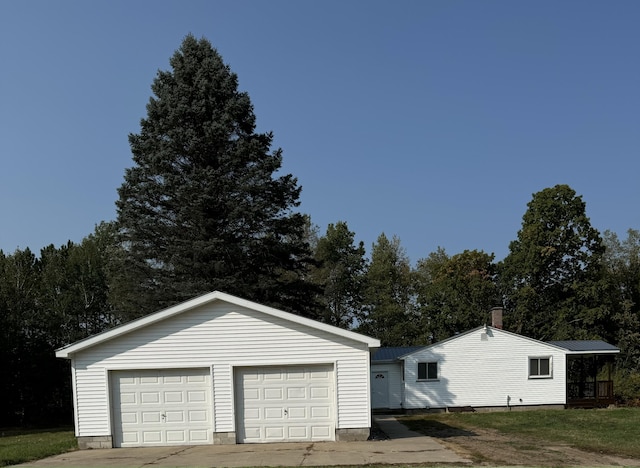 exterior space with an outbuilding