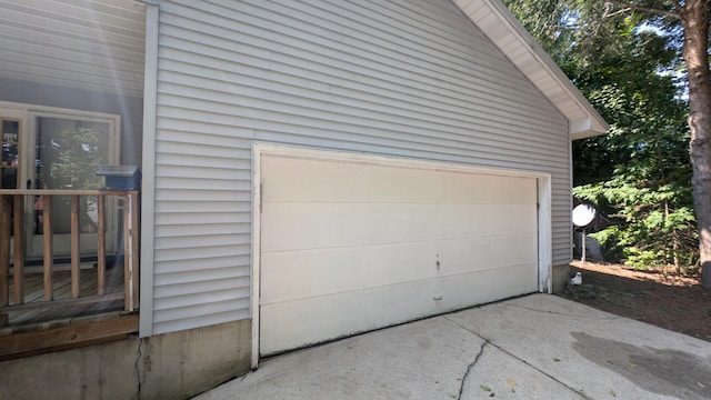 view of garage