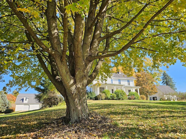 view of front facade featuring a front yard