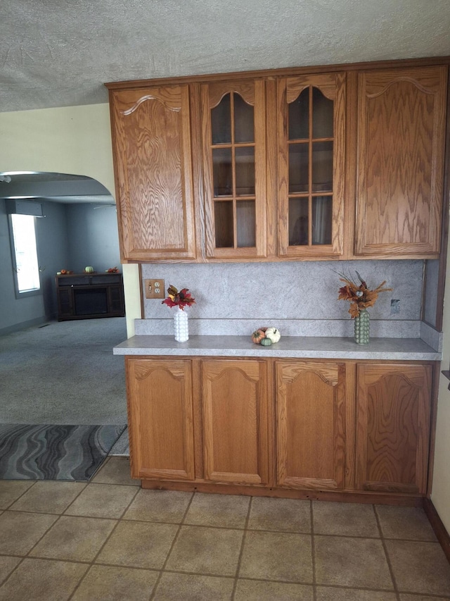 kitchen featuring a textured ceiling