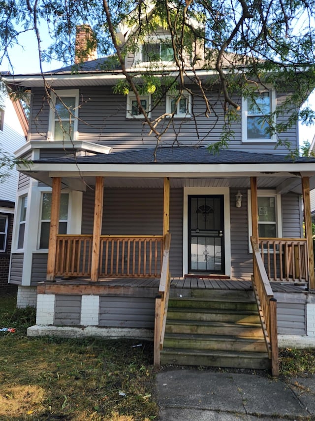 view of front facade with covered porch