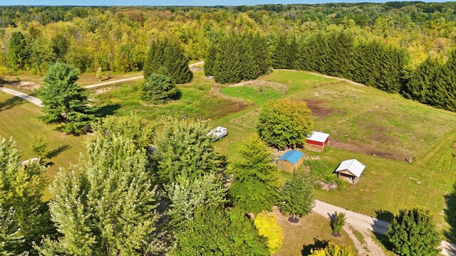 bird's eye view with a rural view