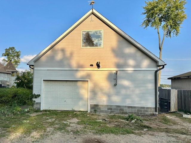 view of home's exterior featuring a garage