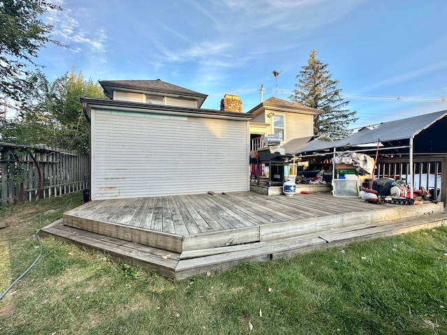 deck with a lawn