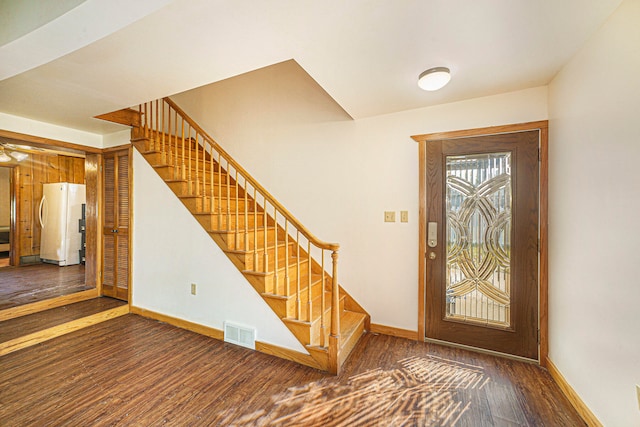 foyer featuring dark hardwood / wood-style flooring